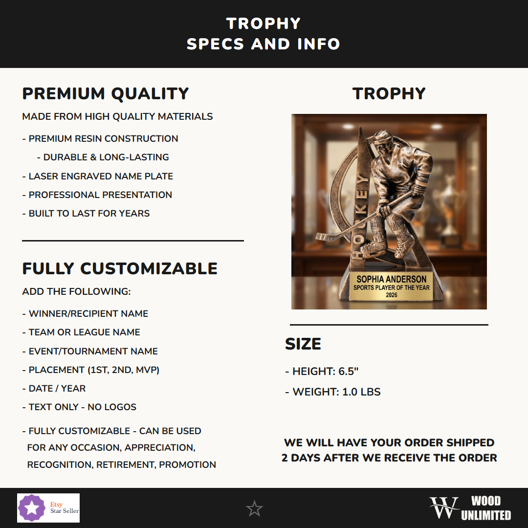Sports Resin Figure Trophy 6.5"