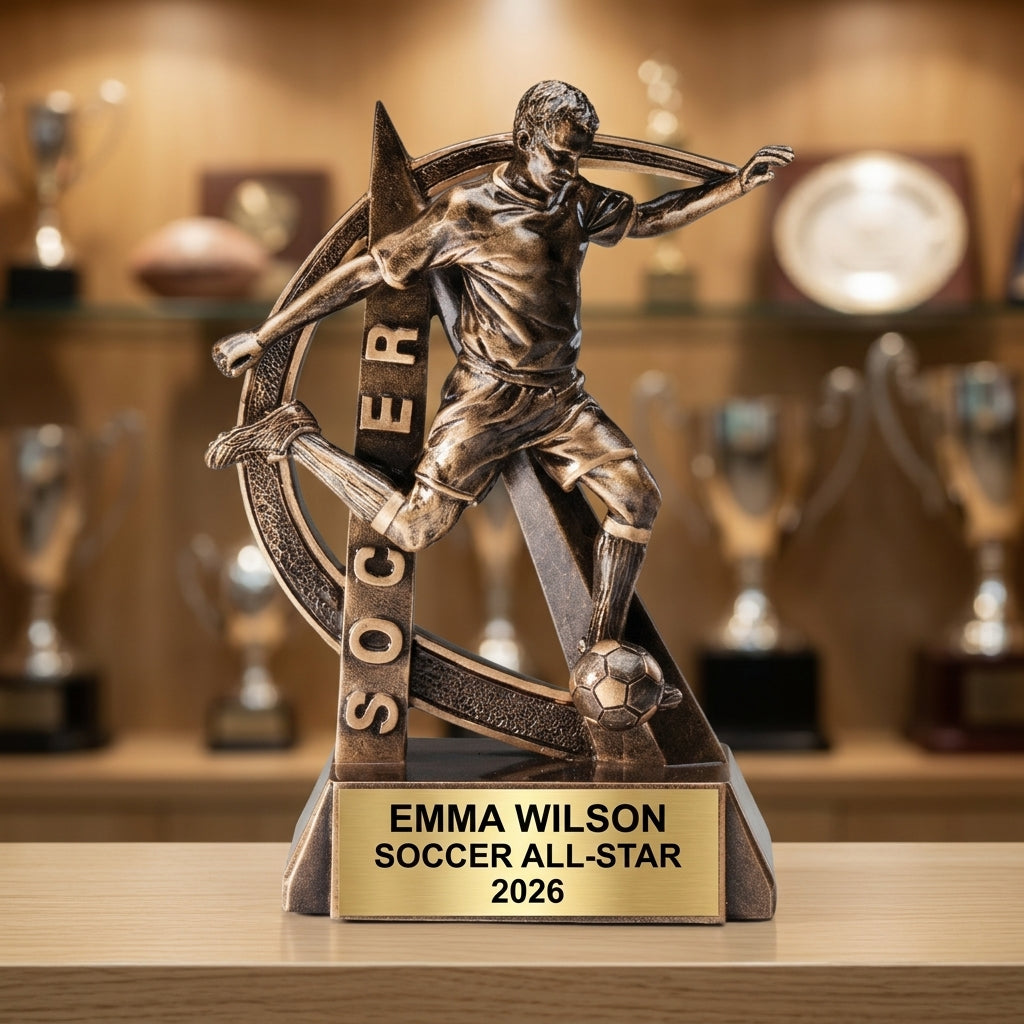 Soccer Trophy Award | Personalized | Custom Engraved | Soccer MVP Trophy | Youth Soccer Award | Soccer Gift - View 1