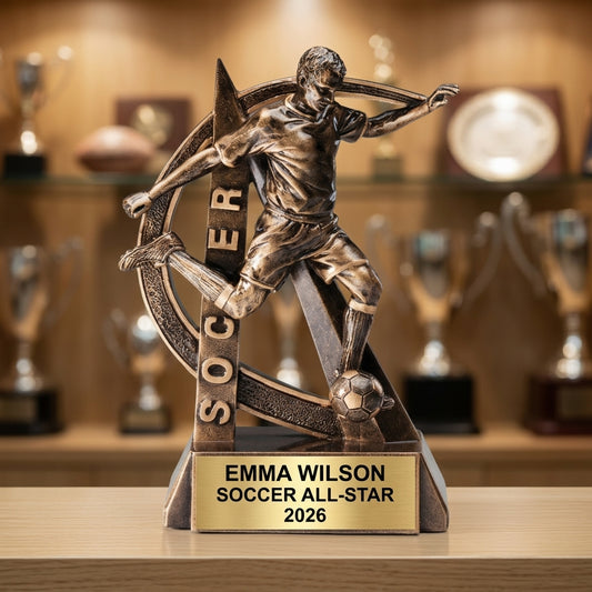 Soccer Trophy Award | Personalized | Custom Engraved | Soccer MVP Trophy | Youth Soccer Award | Soccer Gift - View 1