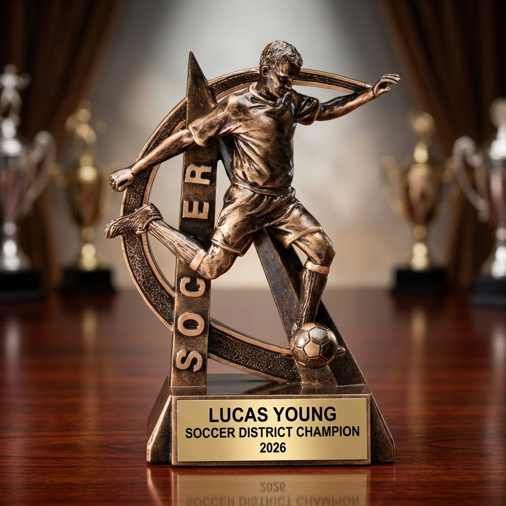 Soccer Trophy Award | Personalized | Custom Engraved | Soccer MVP Trophy | Youth Soccer Award | Soccer Gift - View 2