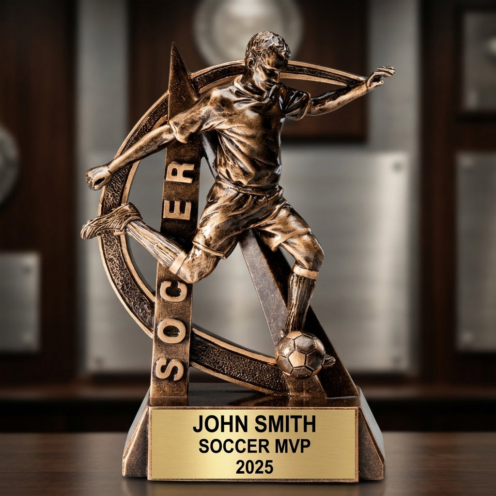 Soccer Trophy Award | Personalized | Custom Engraved | Soccer MVP Trophy | Youth Soccer Award | Soccer Gift - View 3