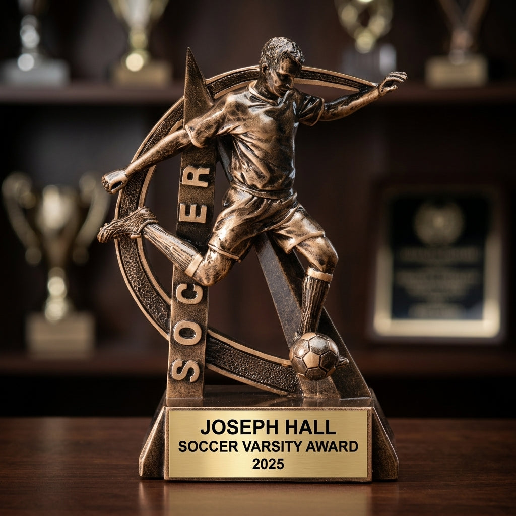 Soccer Trophy Award | Personalized | Custom Engraved | Soccer MVP Trophy | Youth Soccer Award | Soccer Gift - View 4