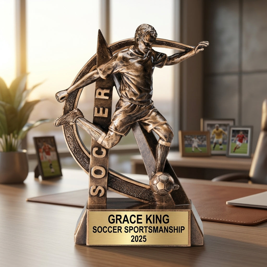 Soccer Trophy Award | Personalized | Custom Engraved | Soccer MVP Trophy | Youth Soccer Award | Soccer Gift - View 5