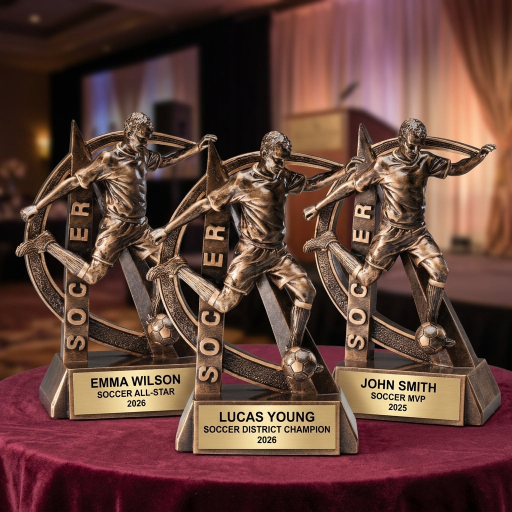 Soccer Trophy Award | Personalized | Custom Engraved | Soccer MVP Trophy | Youth Soccer Award | Soccer Gift - View 6