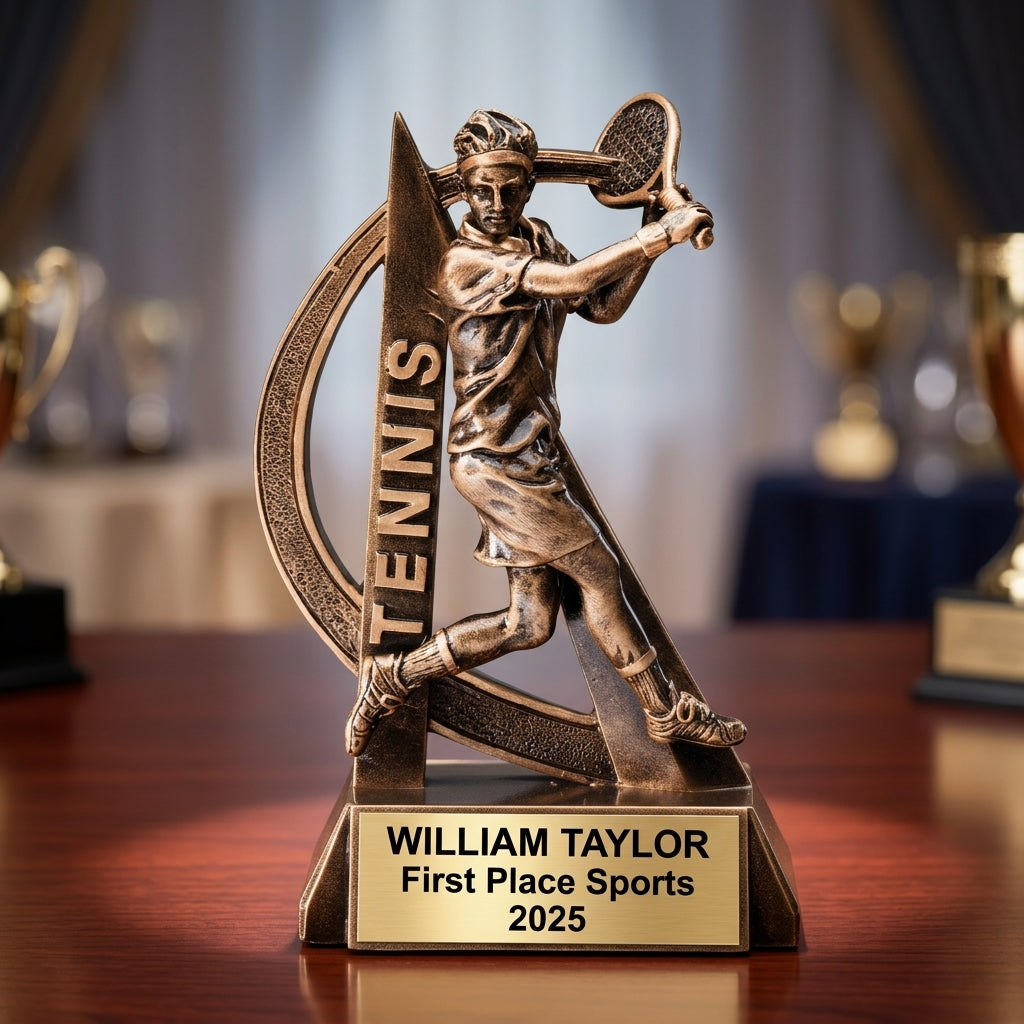 Sports Award Trophy | Personalized | Custom Engraved | Tennis Award | Team Trophy | Achievement Award | Banquet Trophy - View 2