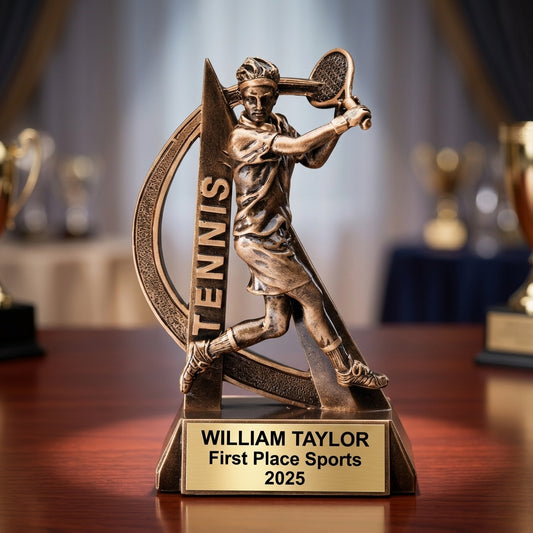Sports Award Trophy | Personalized | Custom Engraved | Tennis Award | Team Trophy | Achievement Award | Banquet Trophy - View 2