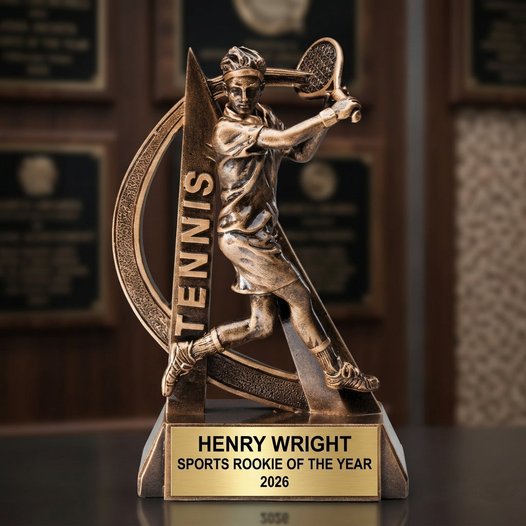 Sports Award Trophy | Personalized | Custom Engraved | Tennis Award | Team Trophy | Achievement Award | Banquet Trophy - View 3