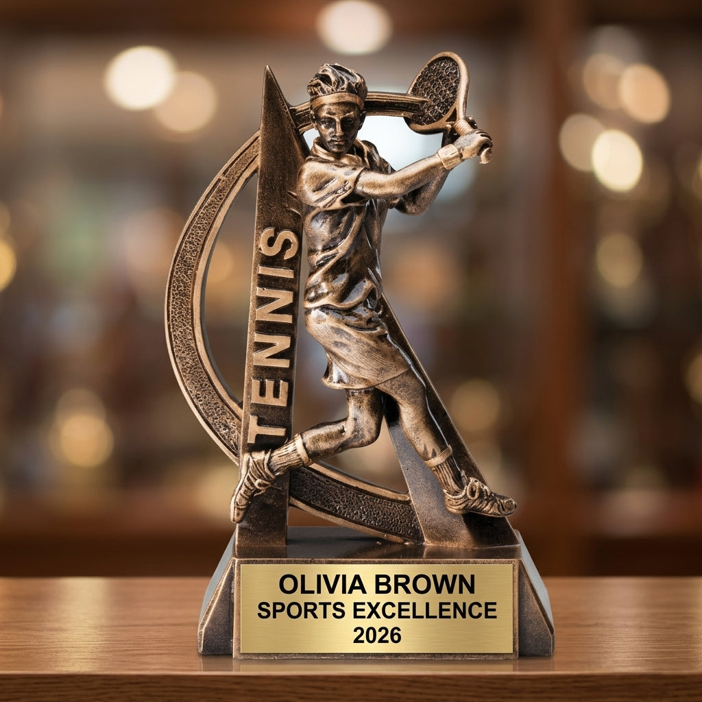 Sports Award Trophy | Personalized | Custom Engraved | Tennis Award | Team Trophy | Achievement Award | Banquet Trophy - View 4
