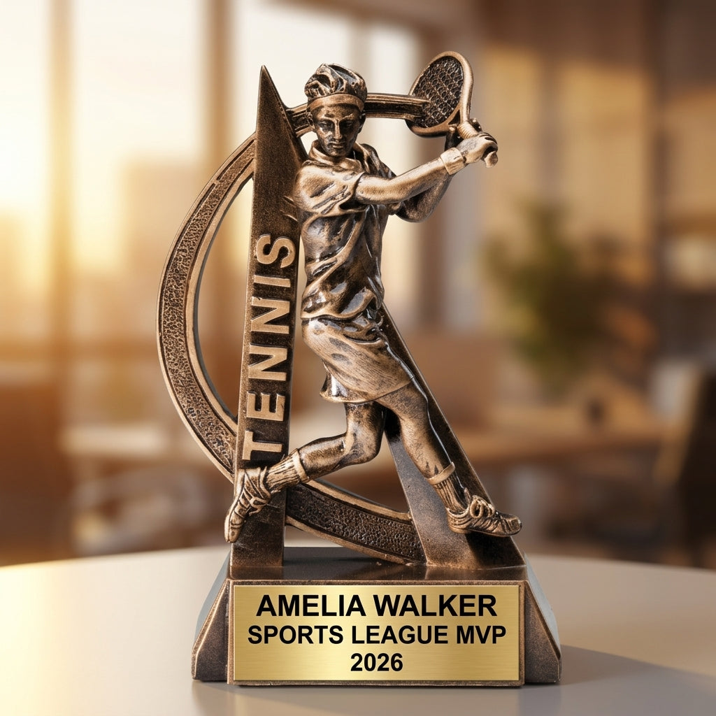 Sports Award Trophy | Personalized | Custom Engraved | Tennis Award | Team Trophy | Achievement Award | Banquet Trophy - View 5