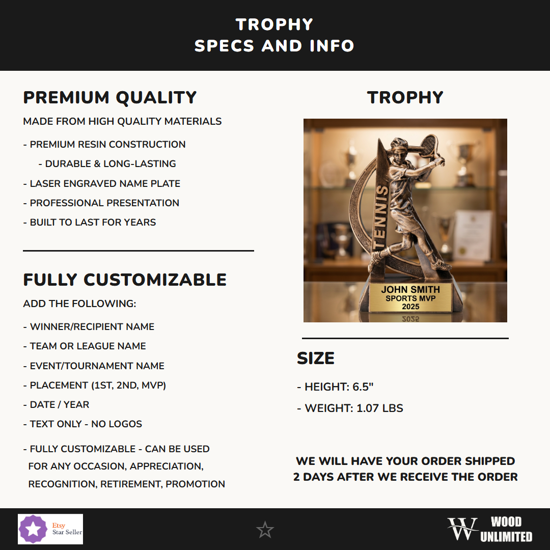 Sports Resin Figure Trophy 6.5"
