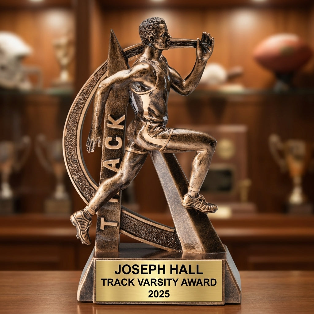 Track Trophy Award | Personalized | Custom Engraved | Track & Field Gift | Running Award | Champion Award - View 1