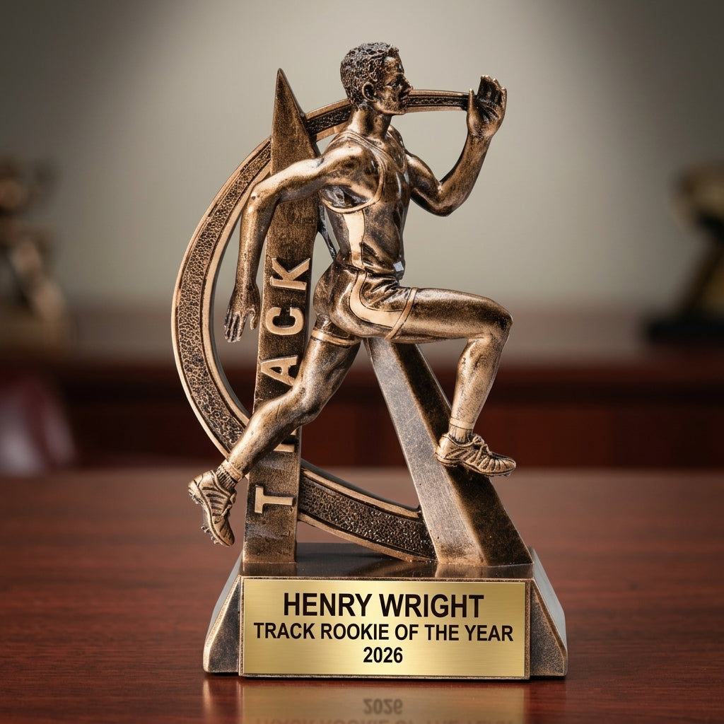 Track Trophy Award | Personalized | Custom Engraved | Track & Field Gift | Running Award | Champion Award - View 2