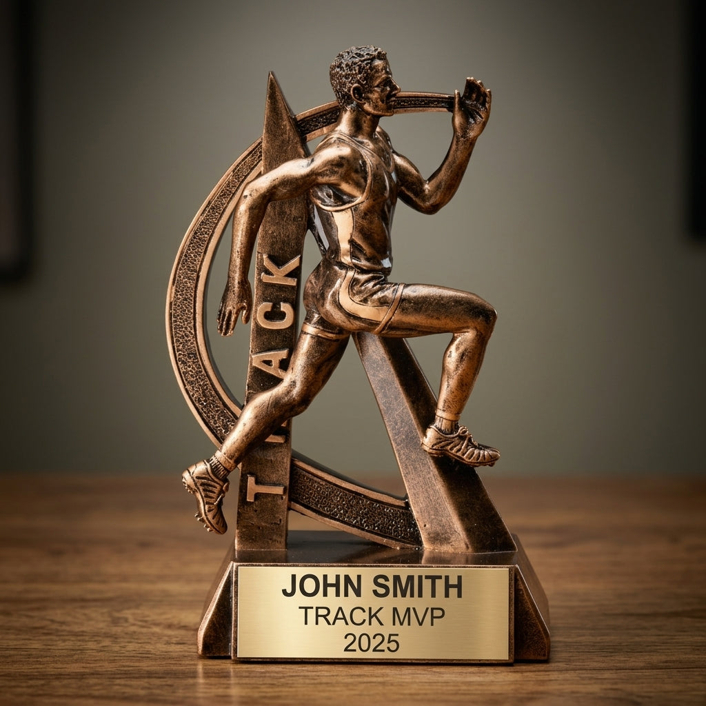 Track Trophy Award | Personalized | Custom Engraved | Track & Field Gift | Running Award | Champion Award - View 3