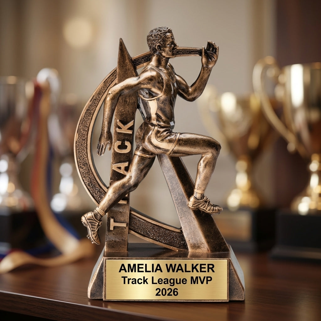 Track Trophy Award | Personalized | Custom Engraved | Track & Field Gift | Running Award | Champion Award - View 4