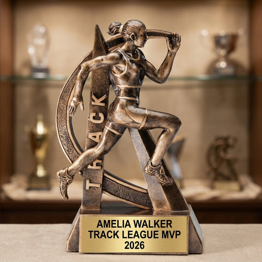 Track Award Trophy | Personalized | Custom Engraved | Track & Field | Running Award | Gift for Runner | Champion - View 1