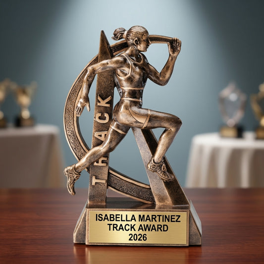 Track Award Trophy | Personalized | Custom Engraved | Track & Field | Running Award | Gift for Runner | Champion - View 2