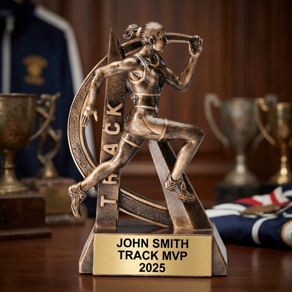 Track Award Trophy | Personalized | Custom Engraved | Track & Field | Running Award | Gift for Runner | Champion - View 3