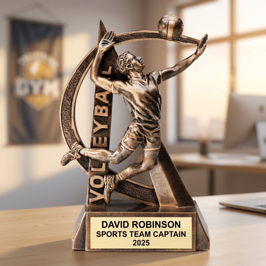 Sports Award Trophy | Personalized Volleyball Award | Custom Engraved | Team Gift | M Award | Achievement Award - View 5