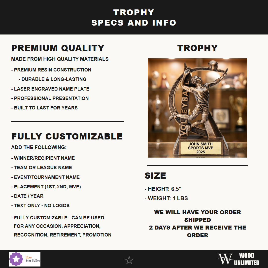 Sports Resin Figure Trophy 6.5"