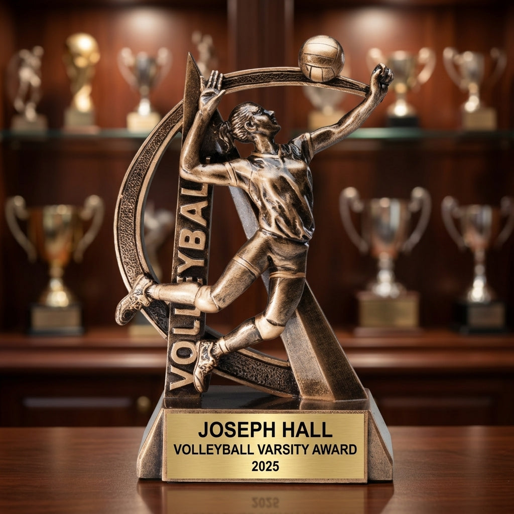 Volleyball Award Trophy | Personalized | Custom Engraved | Volleyball Gift | Team Award - View 1