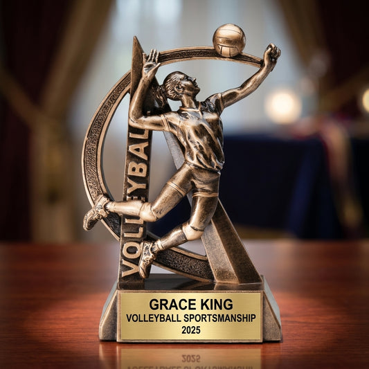 Volleyball Award Trophy | Personalized | Custom Engraved | Volleyball Gift | Team Award - View 2