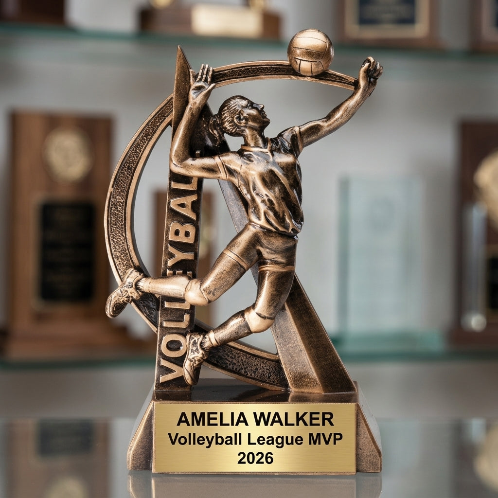 Volleyball Award Trophy | Personalized | Custom Engraved | Volleyball Gift | Team Award - View 3