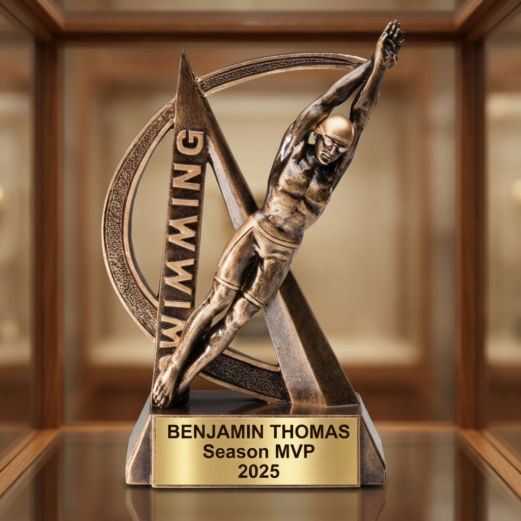 Sports Award Trophy | Personalized | Custom Engraved | Swim Award | Team Trophy | Achievement Award - View 1