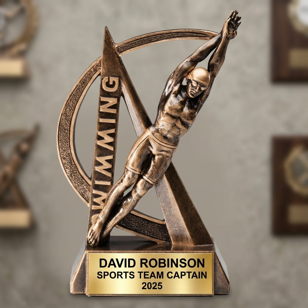 Sports Award Trophy | Personalized | Custom Engraved | Swim Award | Team Trophy | Achievement Award - View 3
