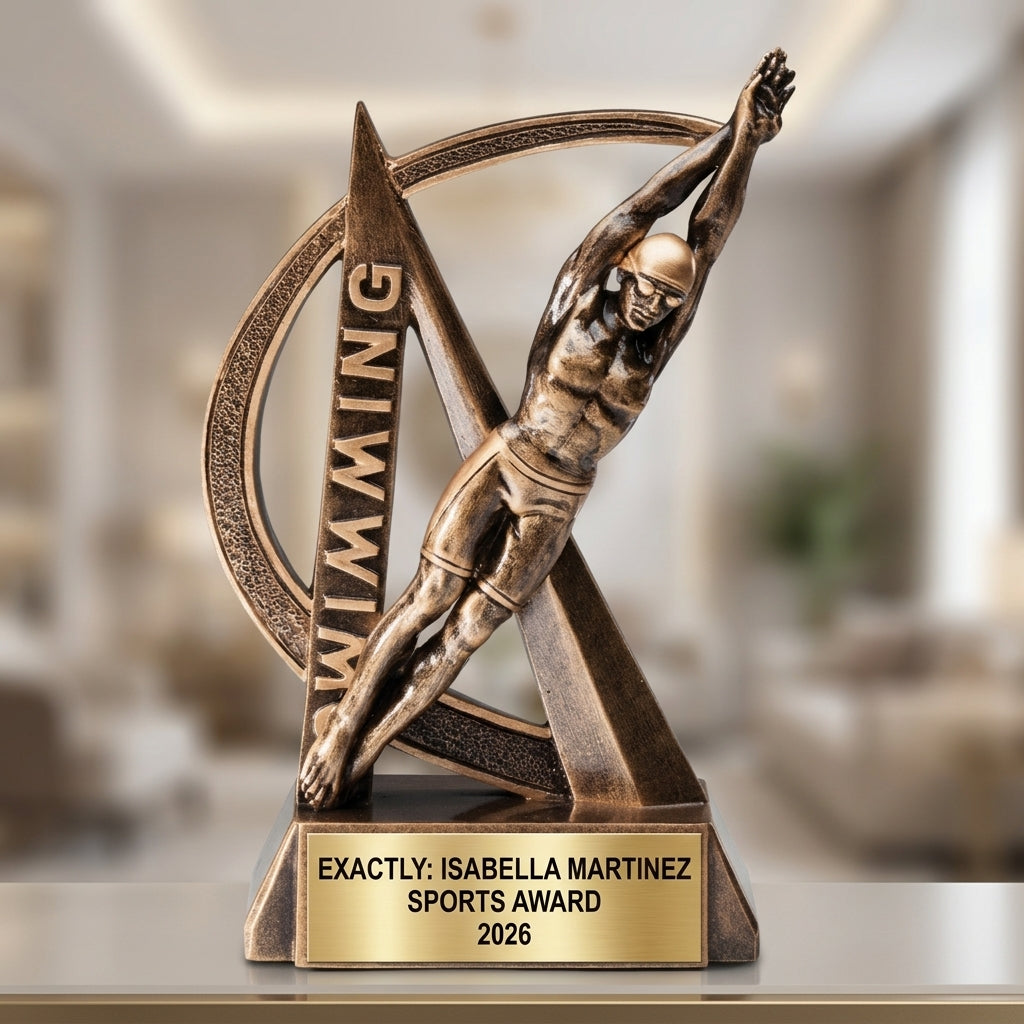 Sports Award Trophy | Personalized | Custom Engraved | Swim Award | Team Trophy | Achievement Award - View 4