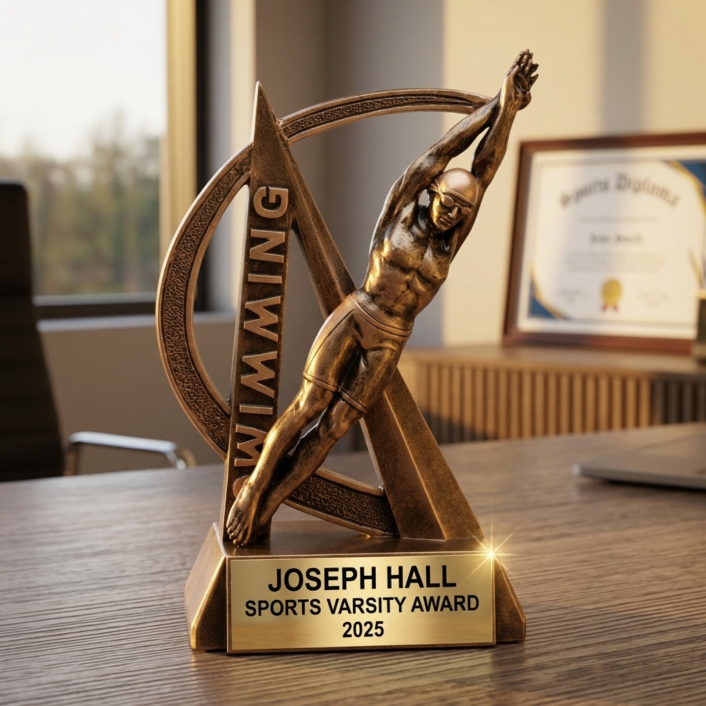 Sports Award Trophy | Personalized | Custom Engraved | Swim Award | Team Trophy | Achievement Award - View 5