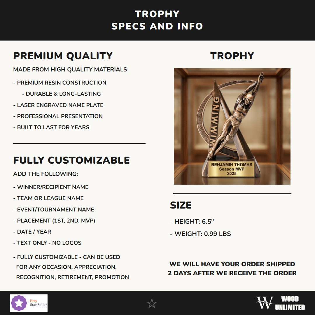 Sports Resin Figure Trophy 6.5"