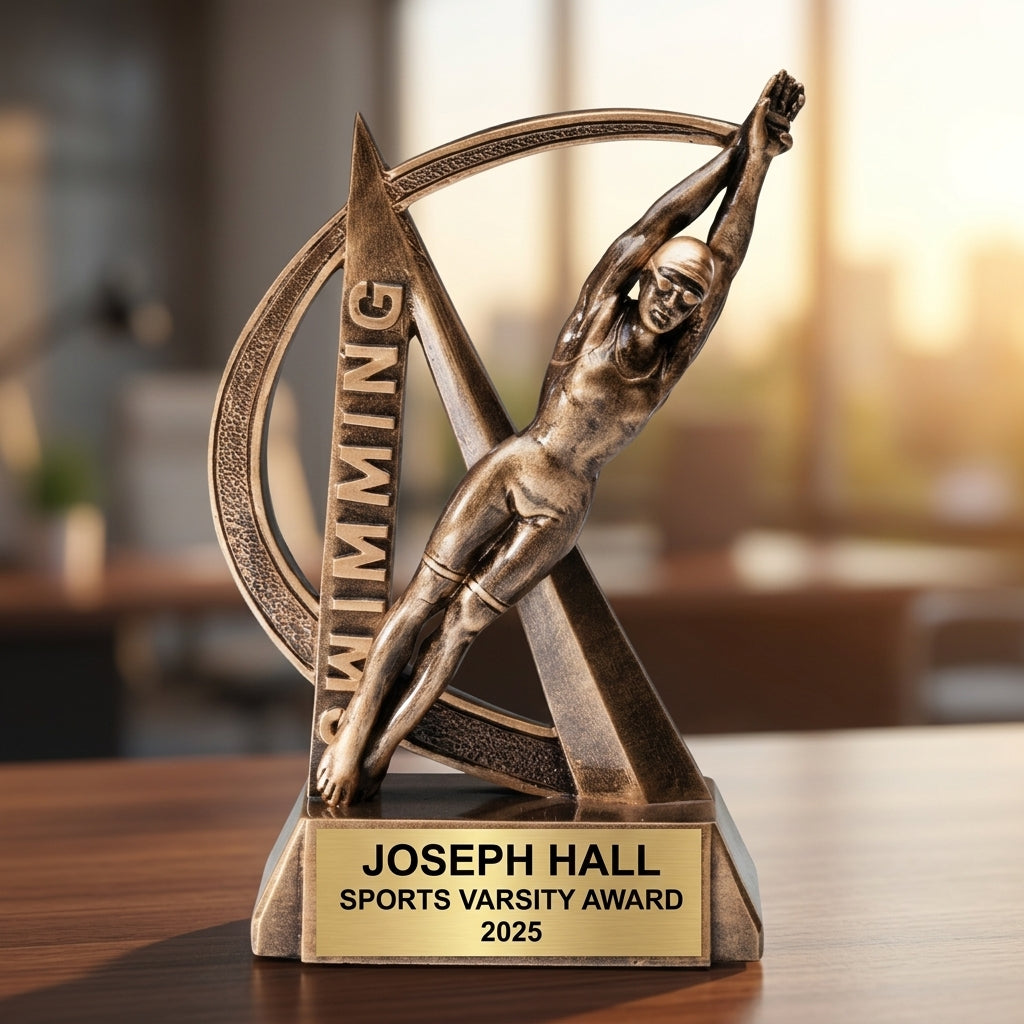 Sports Award Trophy | Personalized | Custom Engraved | Swim Award | Gold | Gift for Swimmer | Swim Team Award - View 5