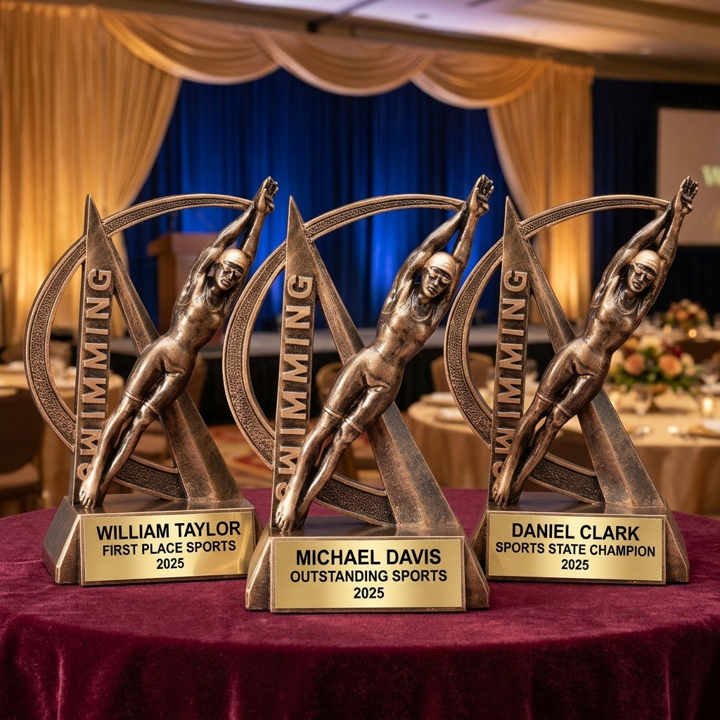 Sports Award Trophy | Personalized | Custom Engraved | Swim Award | Gold | Gift for Swimmer | Swim Team Award - View 6