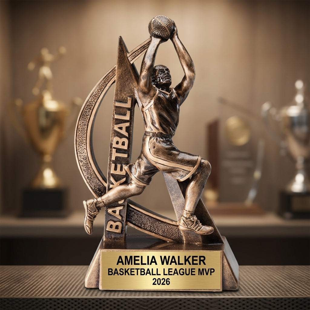 Basketball Award Trophy | Personalized | Custom Engraved | Basketball Gift | Sports Award | Team Trophy | Basketball MVP - View 1