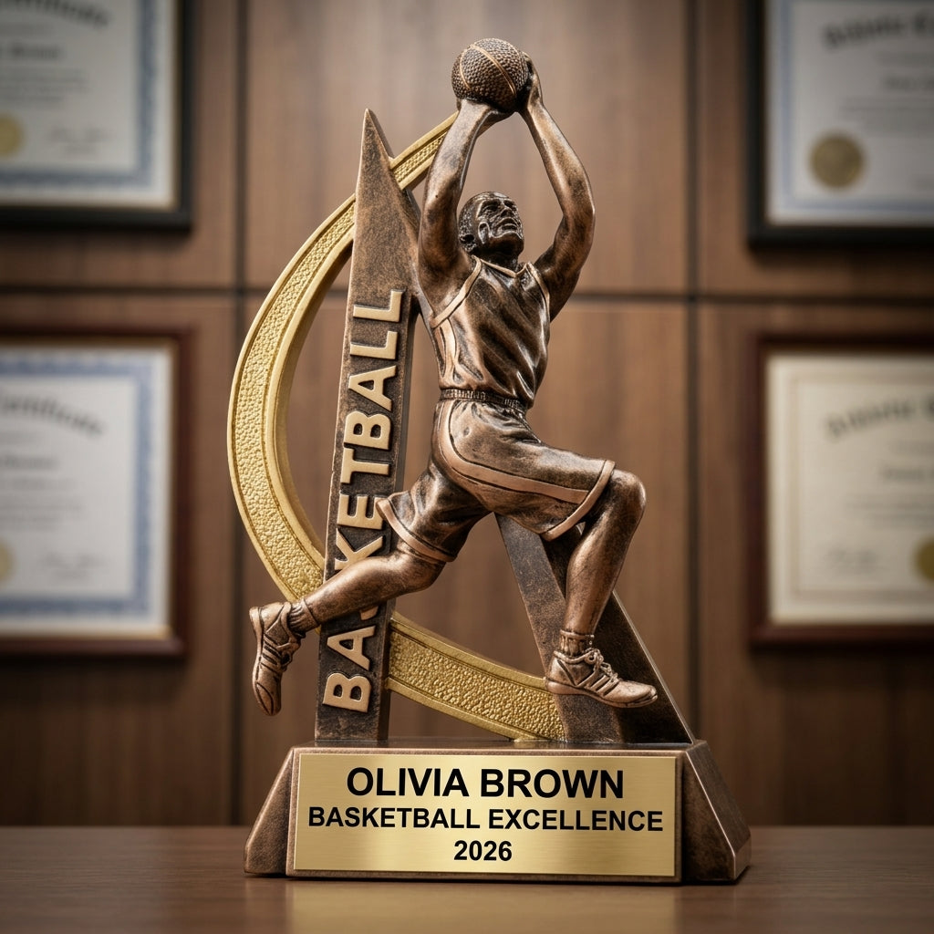 Basketball Award Trophy | Personalized | Custom Engraved | Basketball Gift | Sports Award | Team Trophy | Basketball MVP - View 3