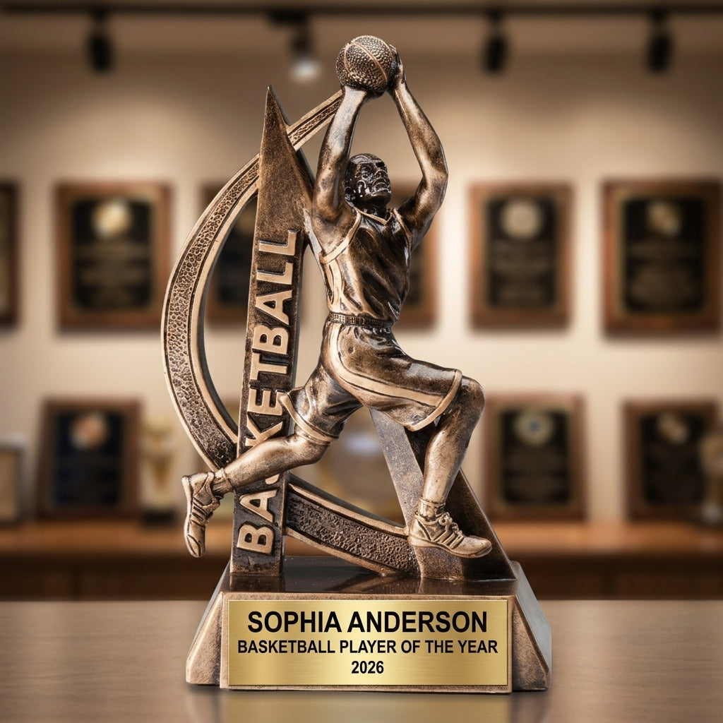 Basketball Award Trophy | Personalized | Custom Engraved | Basketball Gift | Sports Award | Team Trophy | Basketball MVP - View 4