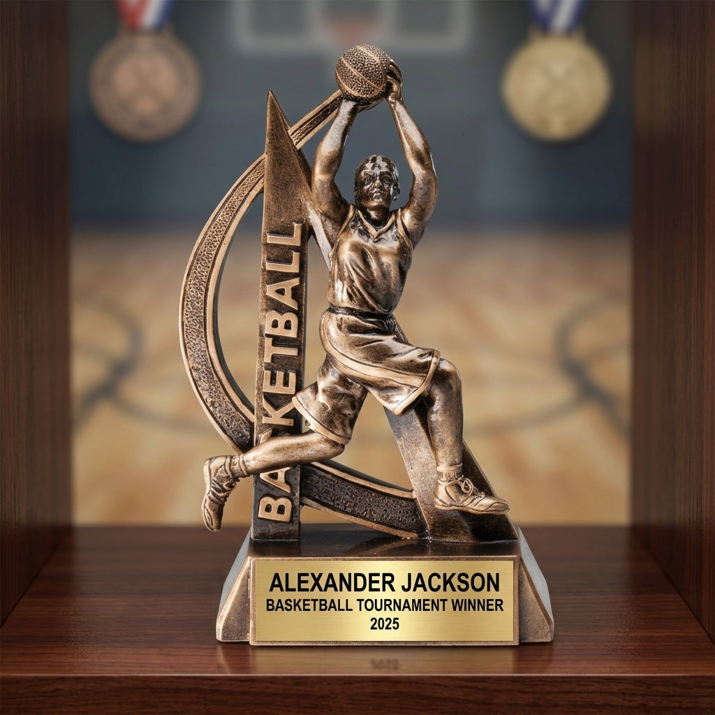 Basketball Award Trophy | Personalized | Custom Engraved | Basketball Trophy | Basketball Gift | Team Award | End of Season Award - View 3