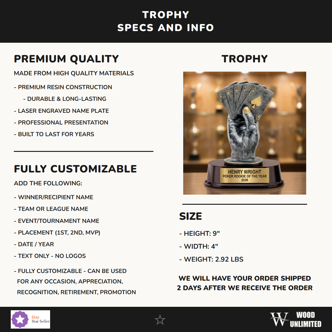 Poker Resin Figure Trophy 9"
