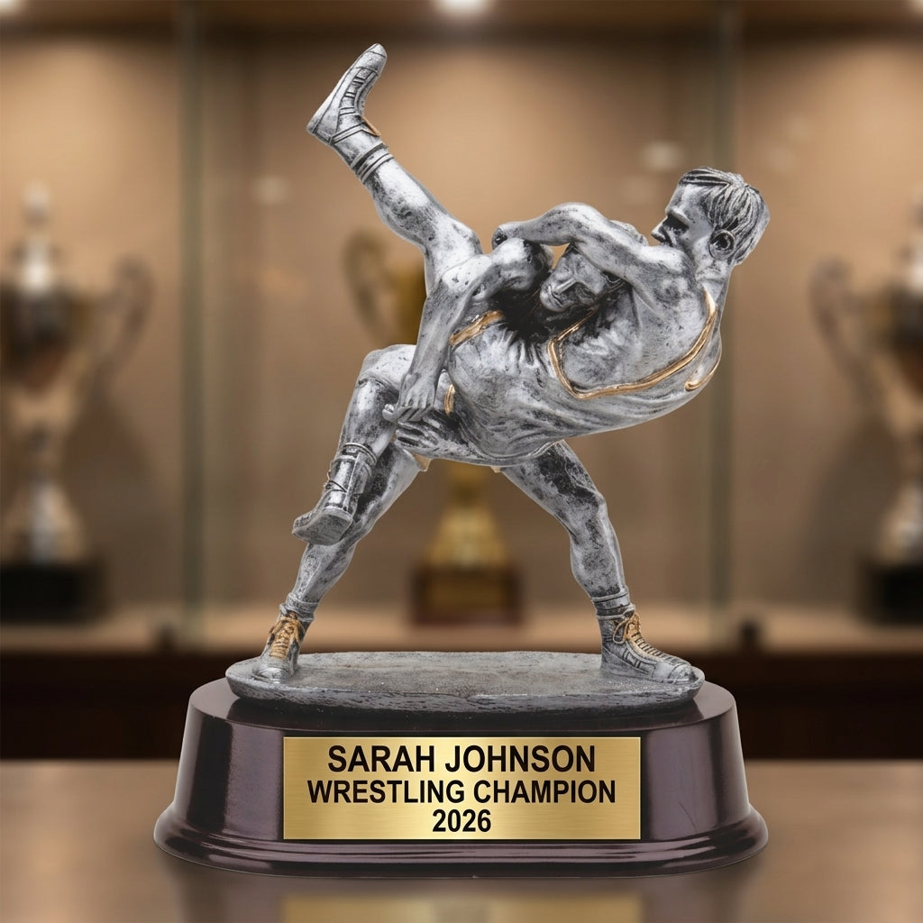 Wrestling Trophy Award | Personalized | Custom Engraved | Wrestling Champion | Weight Class Winner | Wrestling Gift - View 1