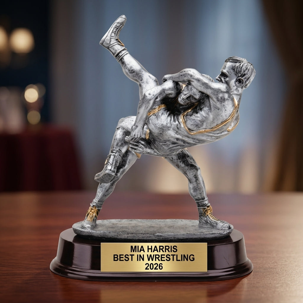 Wrestling Trophy Award | Personalized | Custom Engraved | Wrestling Champion | Weight Class Winner | Wrestling Gift - View 2