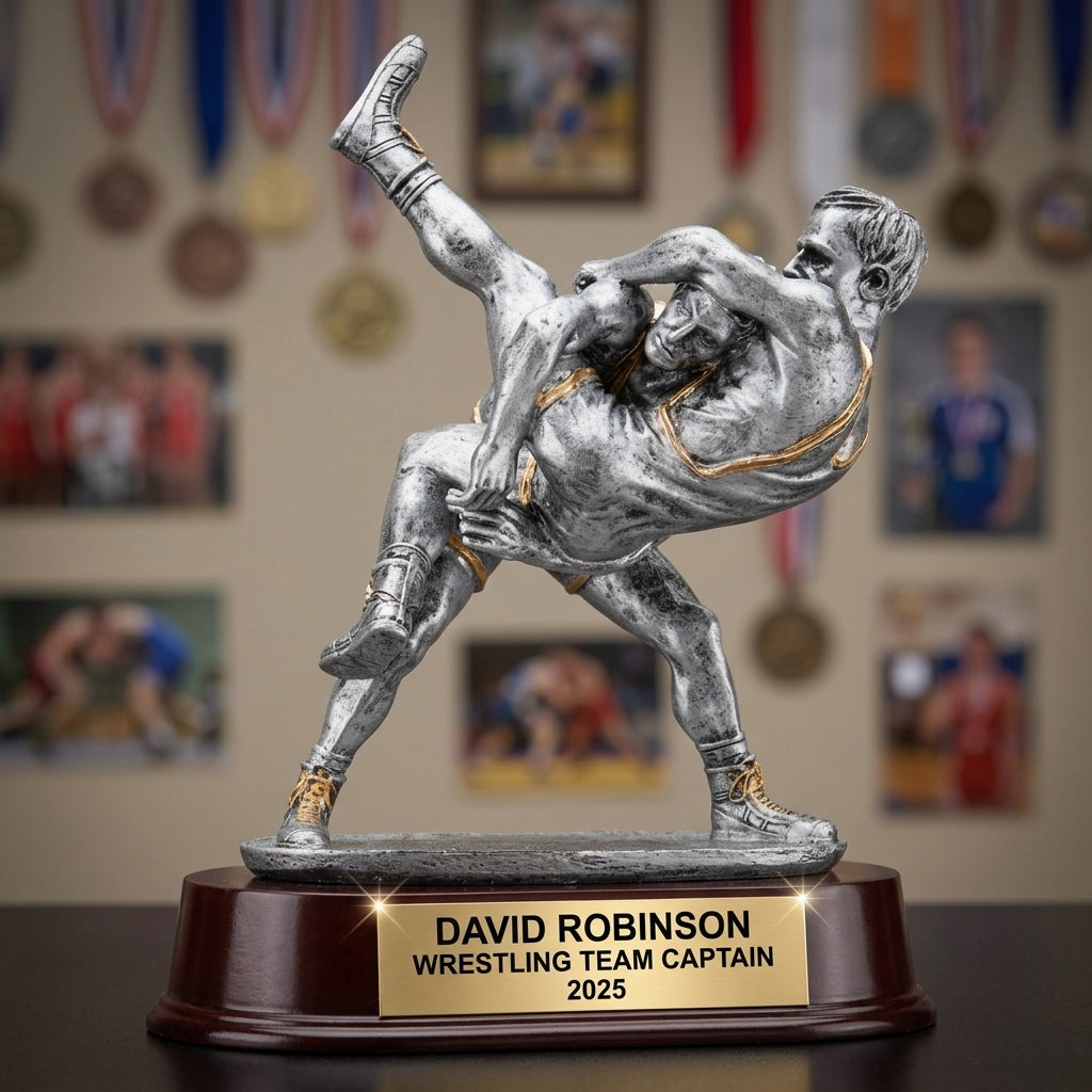 Wrestling Trophy Award | Personalized | Custom Engraved | Wrestling Champion | Weight Class Winner | Wrestling Gift - View 3