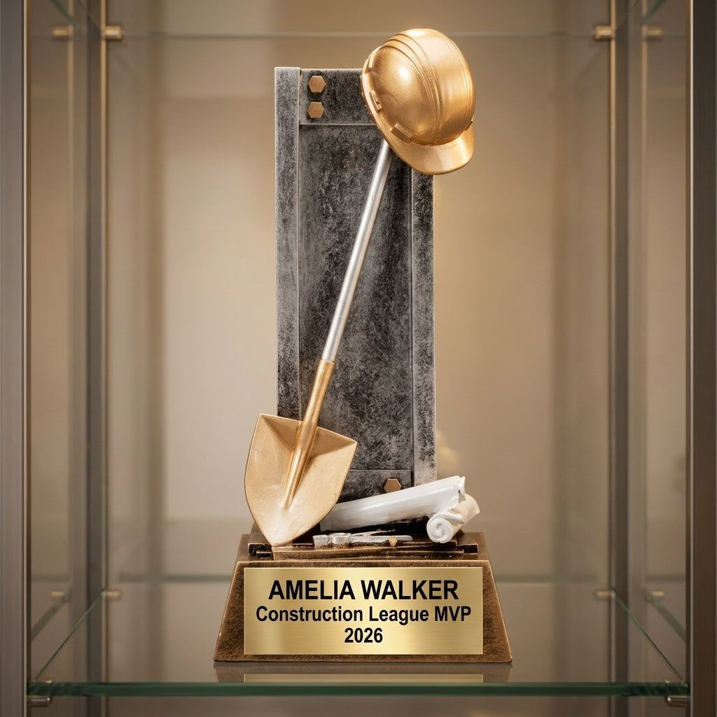 Construction Award Trophy | Personalized | Custom Engraved | Construction Team Award | Construction Gift | Achievement Award - View 1