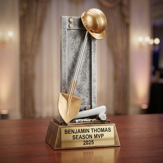 Construction Award Trophy | Personalized | Custom Engraved | Construction Team Award | Construction Gift | Achievement Award - View 2