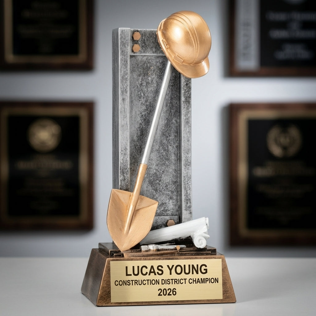 Construction Award Trophy | Personalized | Custom Engraved | Construction Team Award | Construction Gift | Achievement Award - View 3