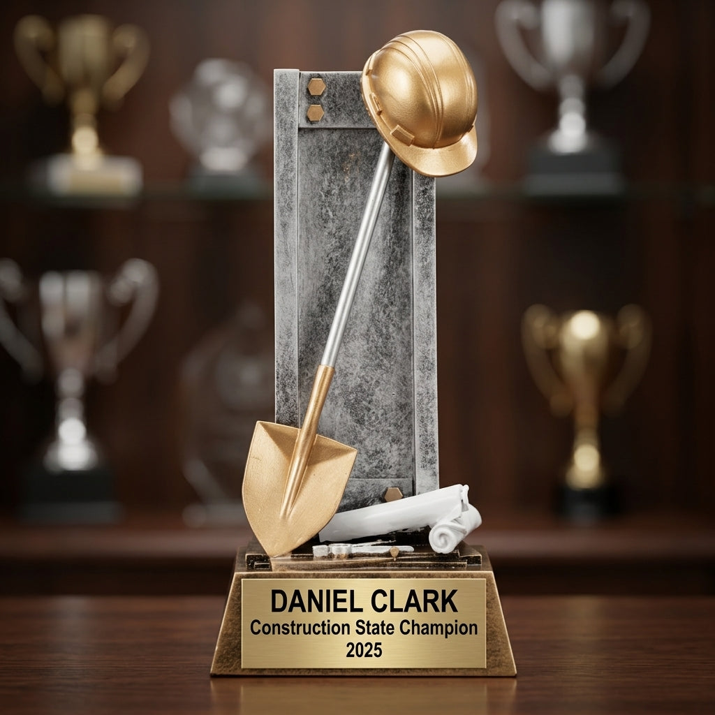 Construction Award Trophy | Personalized | Custom Engraved | Construction Team Award | Construction Gift | Achievement Award - View 4