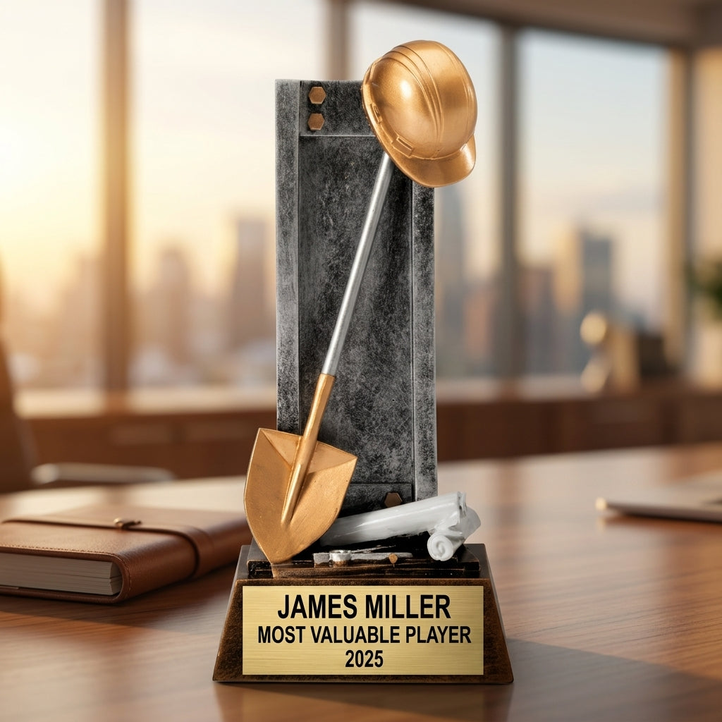 Construction Award Trophy | Personalized | Custom Engraved | Construction Team Award | Construction Gift | Achievement Award - View 5