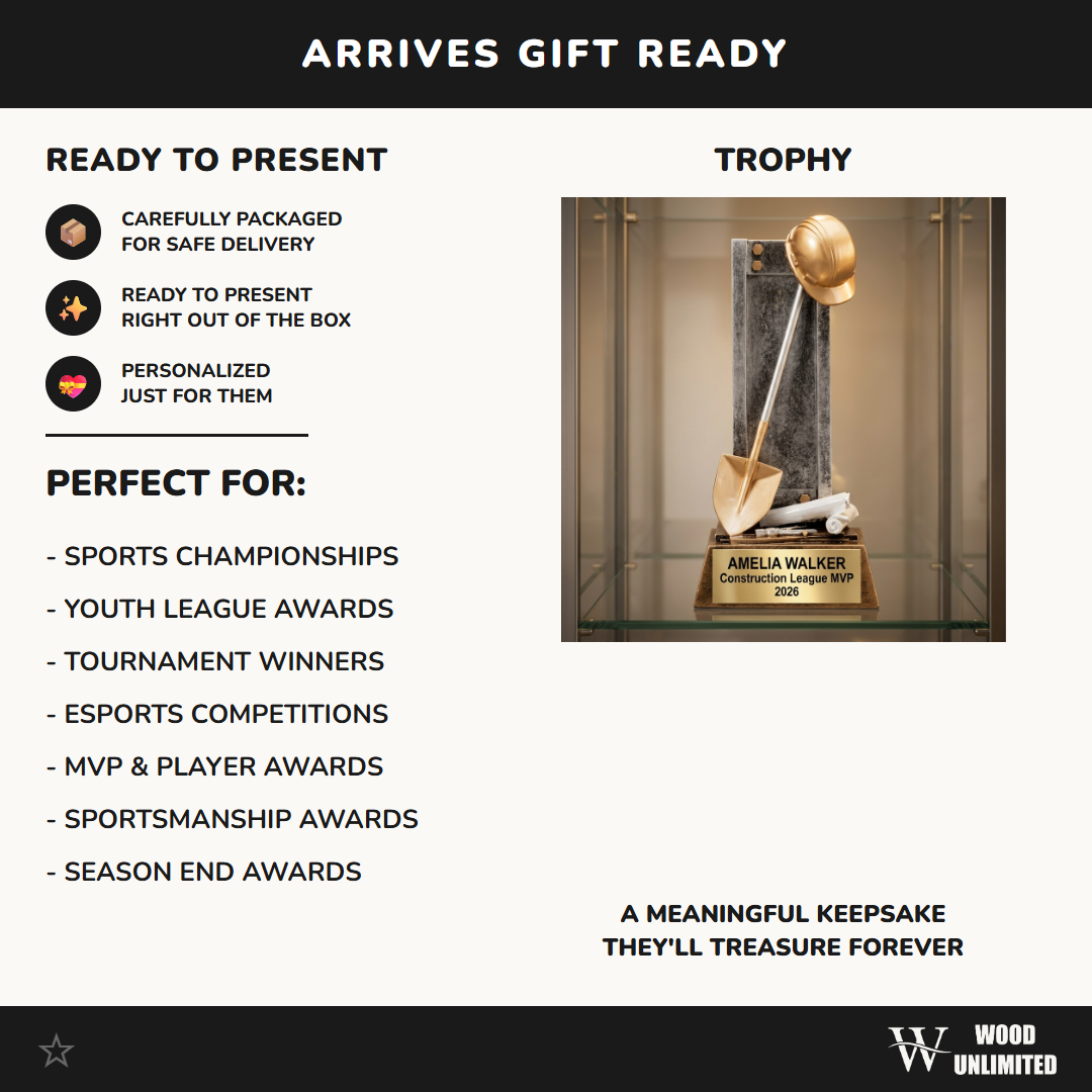 Construction Award Trophy | Personalized | Custom Engraved | Construction Team Award | Construction Gift | Achievement Award
