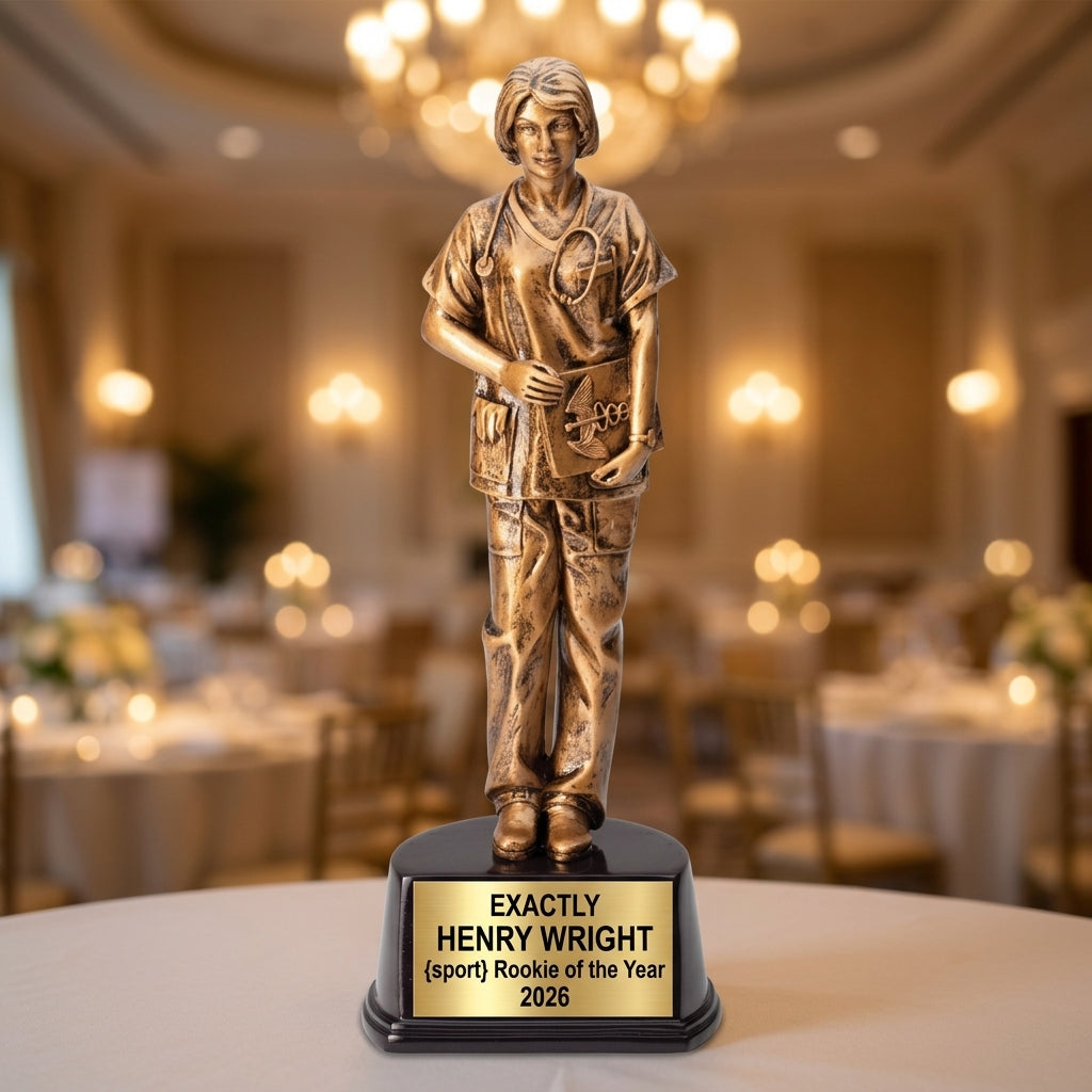 Nurse Trophy Award | Personalized Gift | Custom Engraved | Nursing Graduation | Nurse Appreciation | Retirement | Wood Unlimited - View 5