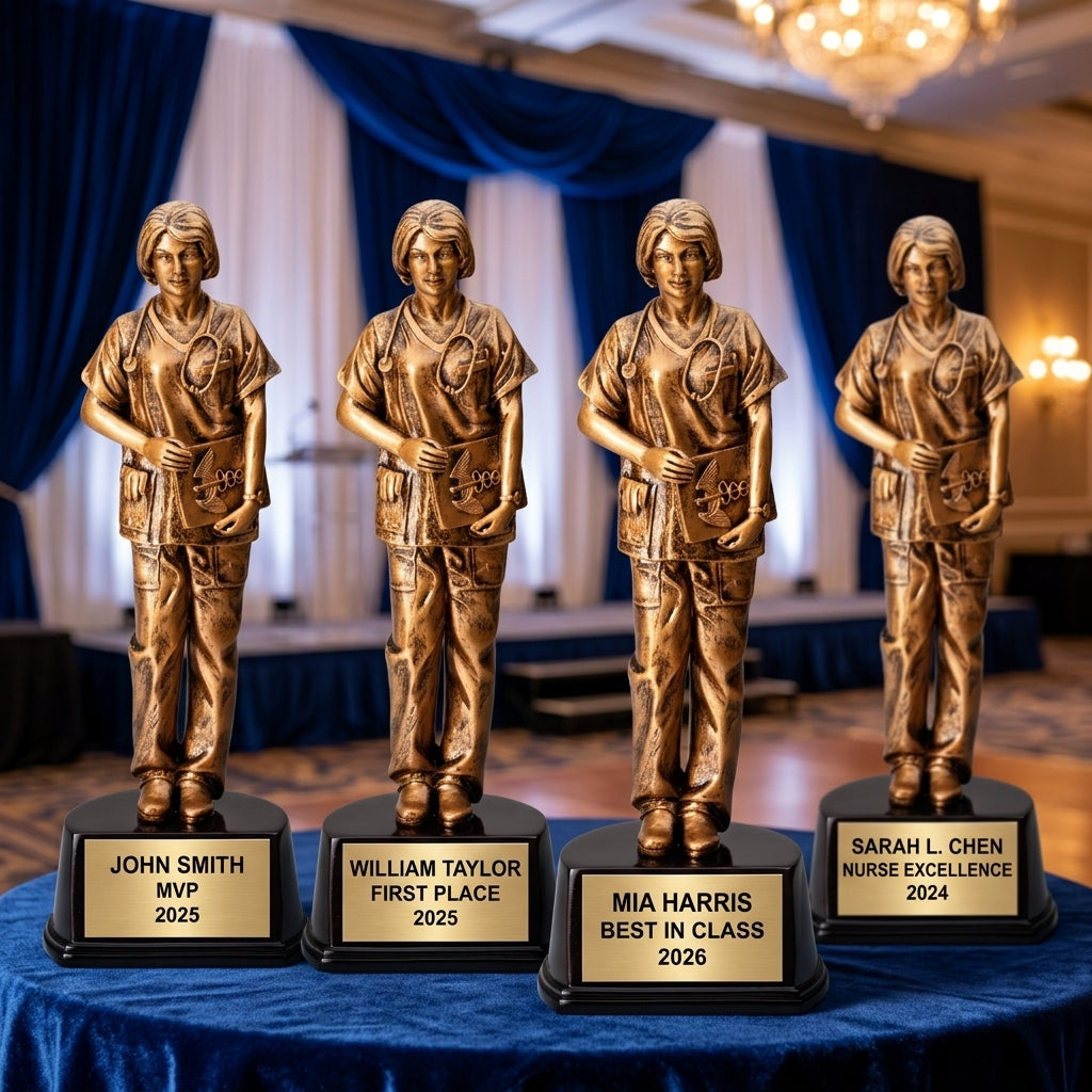 Nurse Trophy Award | Personalized Gift | Custom Engraved | Nursing Graduation | Nurse Appreciation | Retirement | Wood Unlimited - View 6