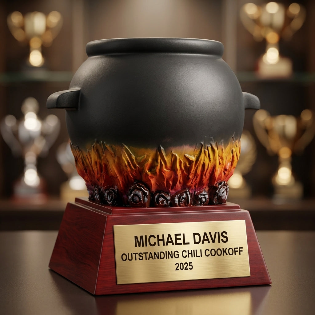 How to order a personalized chili cookoff trophy in 3 easy steps with custom name, team, and year engraving